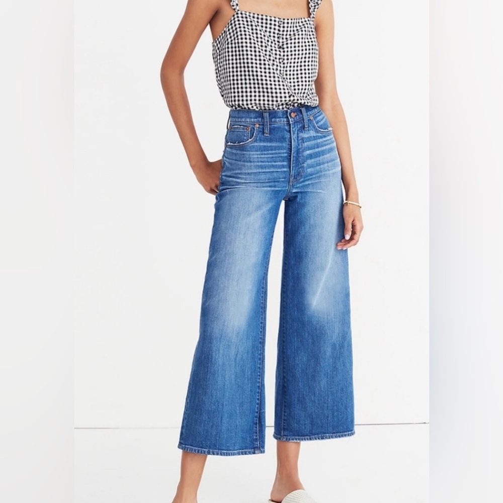 Madewell slim wide leg crop jeans